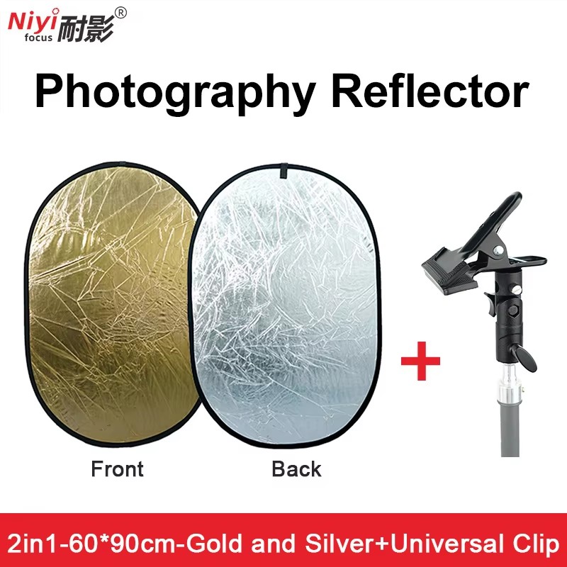 Photography Lighting Diffuser - 2in1 Round Portable Reflector 30cm 60cm
