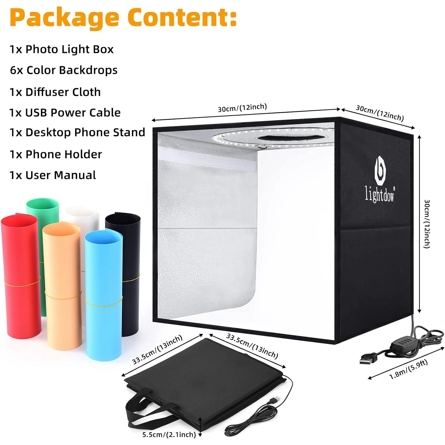 Macro Photography Lighting Kit - Lightdow Photo Studio Light Box Kit