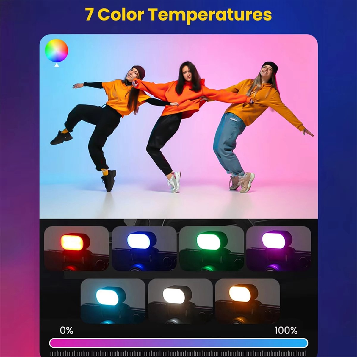 Lighting Effect In Photography - RGB Magnetic Fill Light for Gimbal