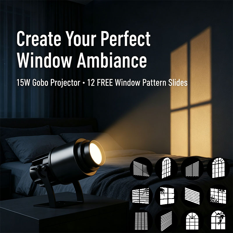 Photography Lighting No Shadows - Window Gobo Projector Light 12 Discs