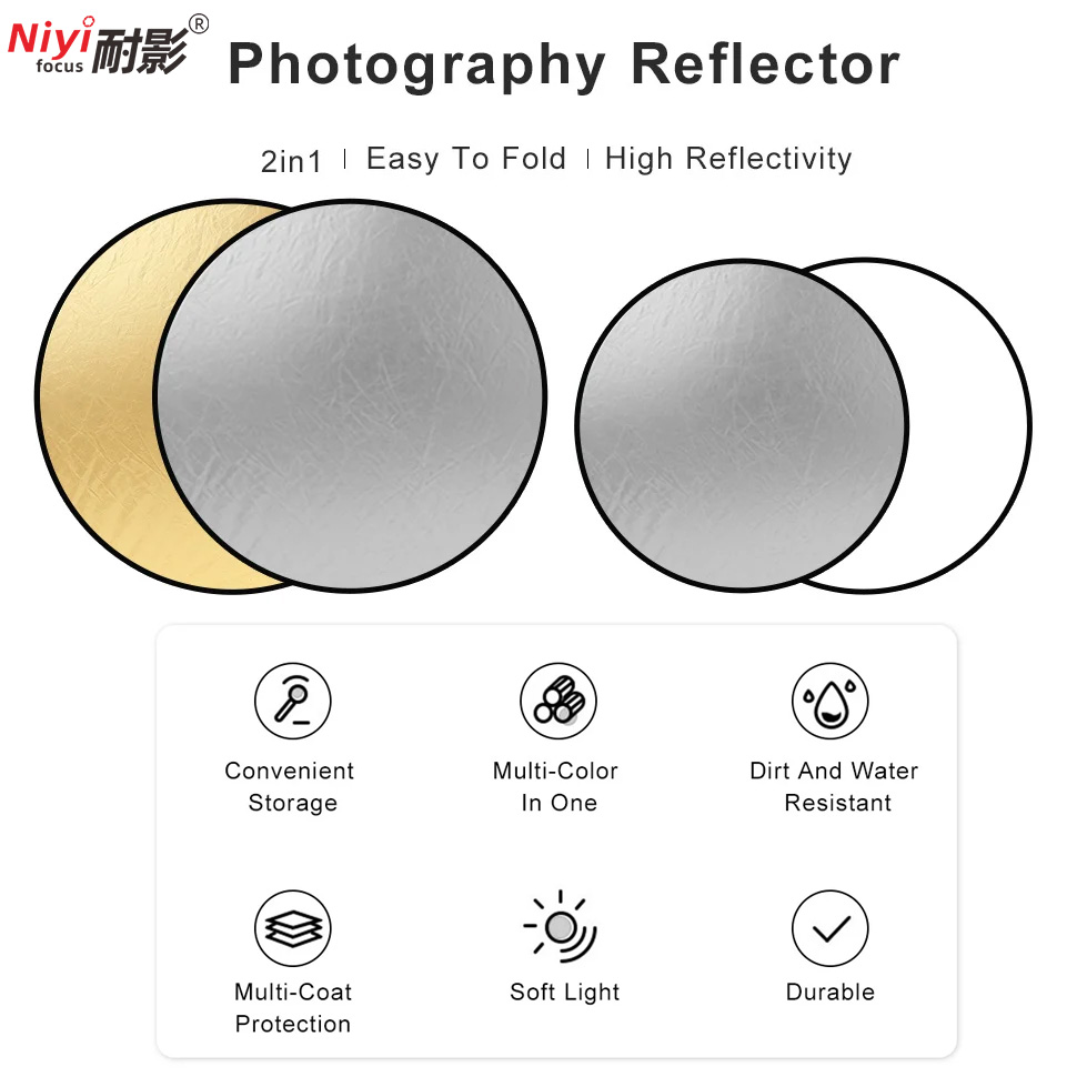 2in1 Round Portable Reflector  - огляд і ціна Photography Lighting Diffuser