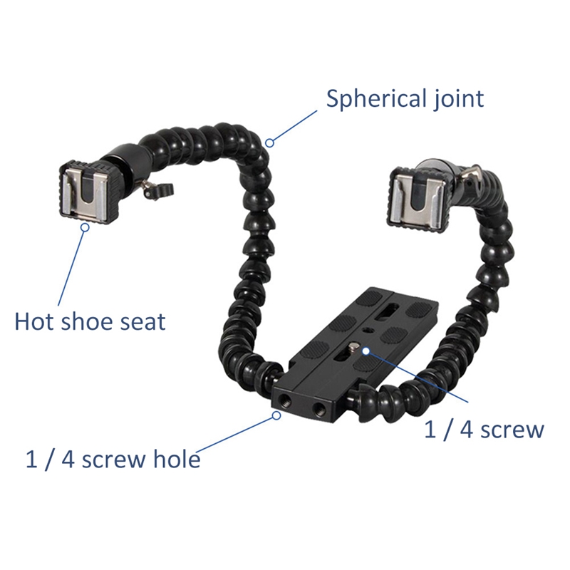 Flexible Dual Arm Hot Shoe Fla - огляд і ціна Macro Photography Lighting Kit