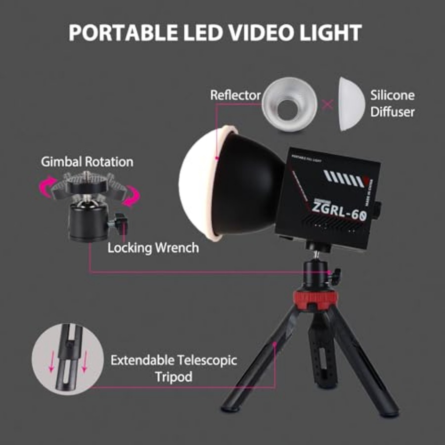 60W COB LED Video Light Handhe - огляд і ціна Photography Lighting Color